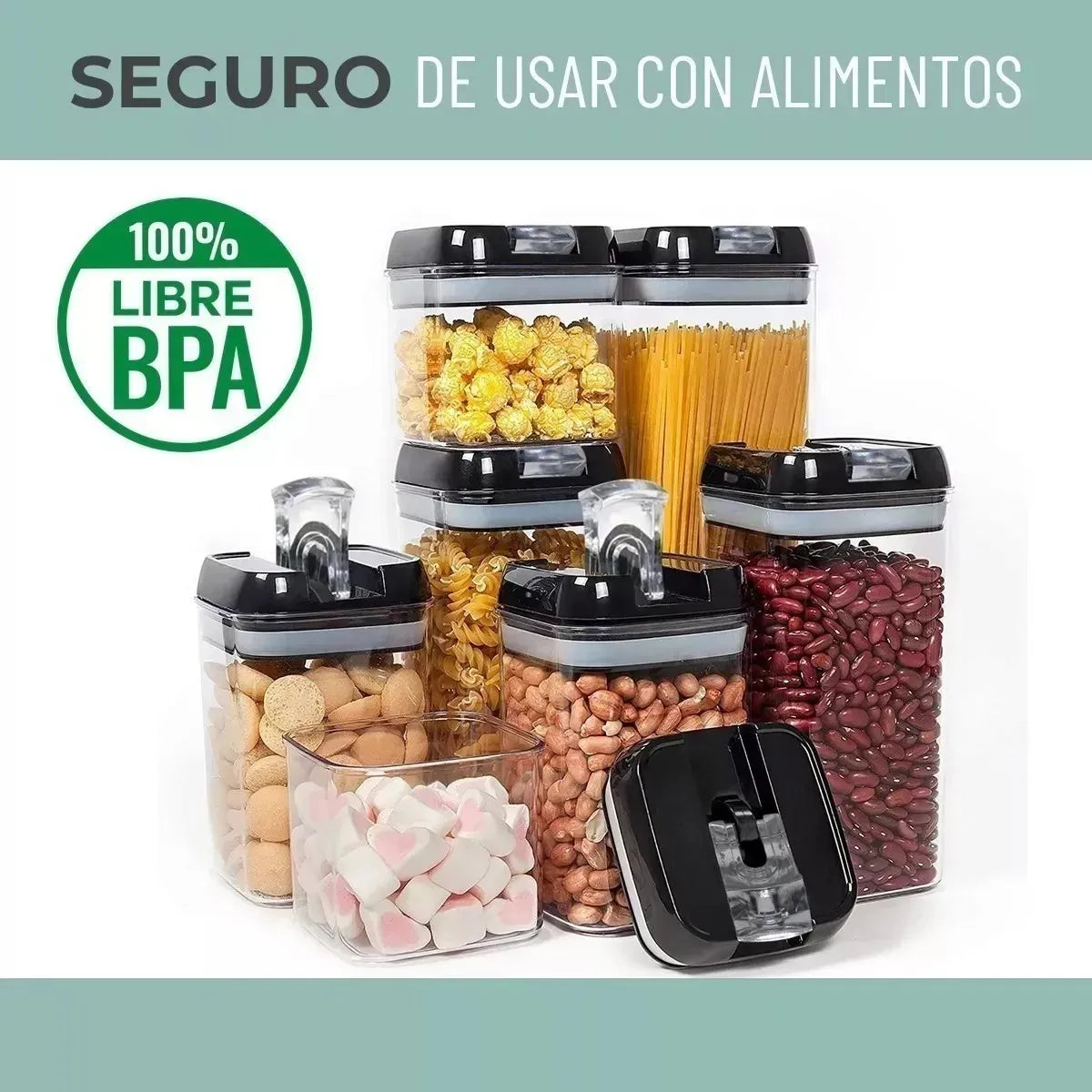 Set de 7 Recipientes Herméticos Airtight